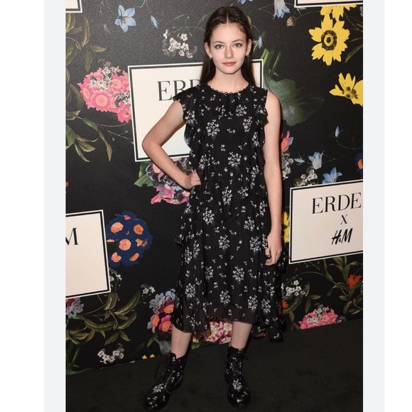 Erdem H&M Floral Silk Caitlin midi Dress size 8 C10